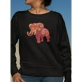 thumbnail image 2 of Pink Elephant With Patterns Sweatshirt Women -Image by Shutterstock, Female 3X-Large, 2 of 4