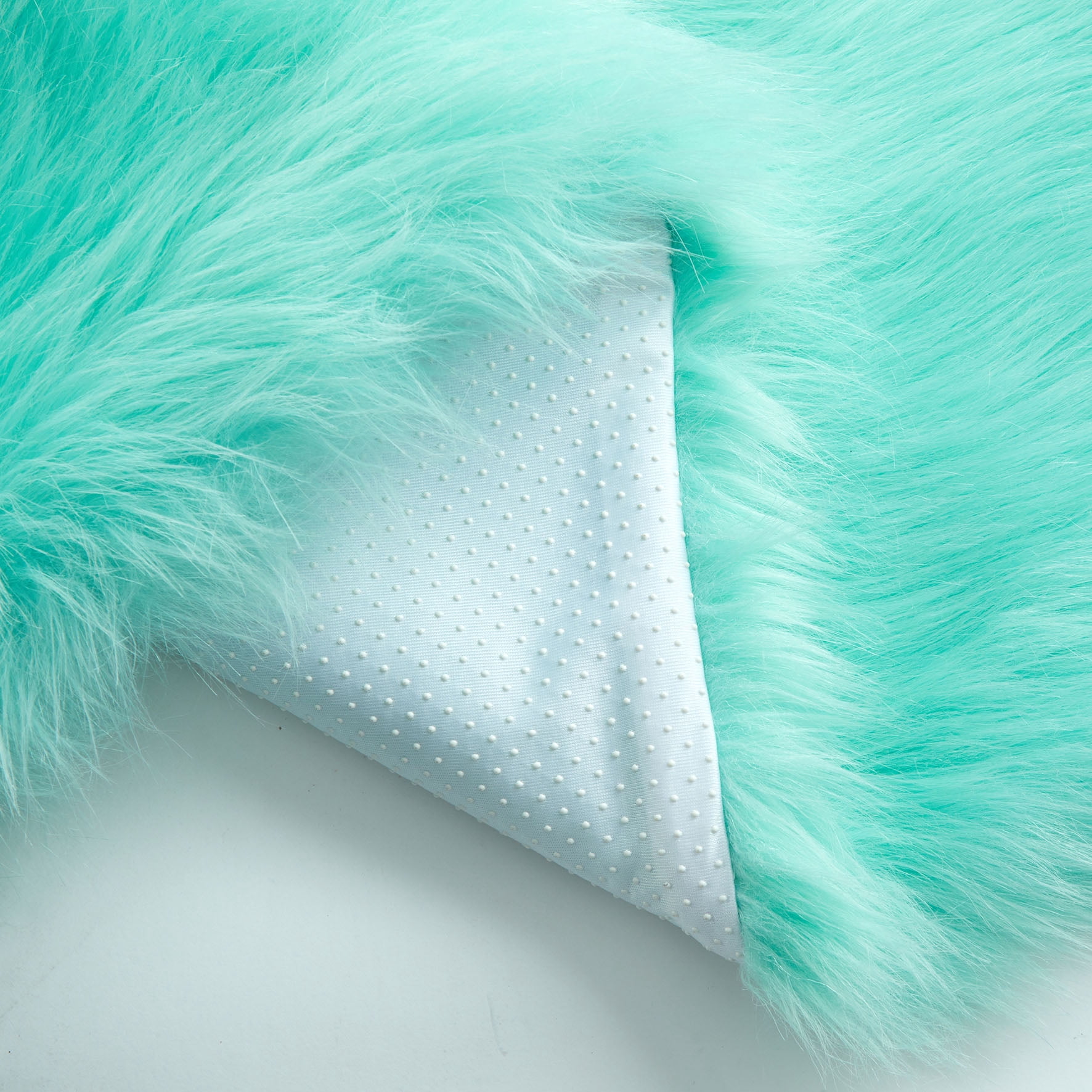 Lanco Fluffy Sheepskin Faux Fur Shag Area Rug, Mint, 30x46