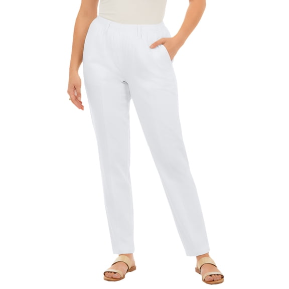 Roaman's Women's Plus Size Petite Plus Size Easy-Wear Straight Leg Jean