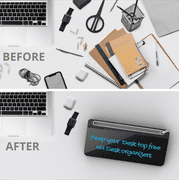 Audio-Visual Direct Glass Desktop Whiteboard Buddy Notepad Set, Black