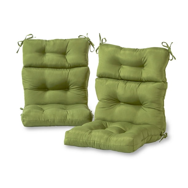 Greendale Home Fashions Solid Outdoor High Back Chair Cushion, Set of 2