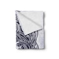 thumbnail image 2 of Hair Salon Soft Flannel Fleece Throw Blanket, Art Nouveau Style Mythological Medusa Hair Inspired, Cozy Plush for Indoor and Outdoor Use, 60" x 80", Navy Blue Pale Grey, by Ambesonne, 2 of 6