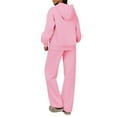 thumbnail image 5 of Hogleaql Womens Hoodie Sweatsuit 2 Piece Solid Color Sweat Hoodie Jogging Athletic Pant Set Casual Winter Suits with Pockets Pink L, 5 of 5