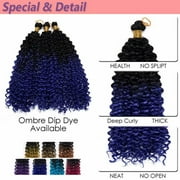SEGO Jerry Curl Crochet Hair Bundles Marlybob Crochet Hair Kinky Curly Water Wave Crochet Hair Braids For Women Bohemian Curl Crochet Hair Extension Black to Light Auburn 3 Bundle