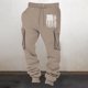 thumbnail image 1 of Pantalones largos para hombre, informales, con bolsillo y cordón, de color sólido, gruesos, sanitarios y con cintura elástica., 1 of 3
