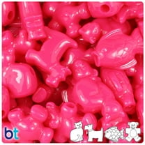 BeadTin Magenta Neon Bright Pet Parade Pony Beads (2oz)