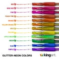 Kingart Soft Grip Glitter Gel Pens, 2.5 mm Ink Cartridge, Set of 30