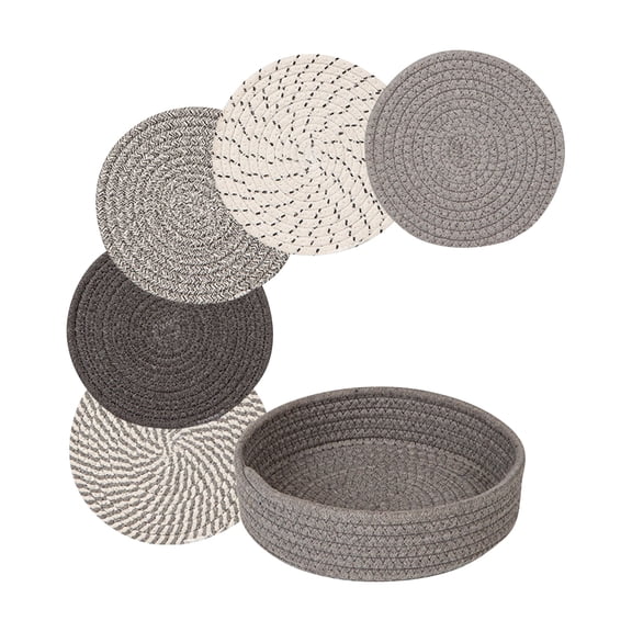 10-Inch Trivets for Hot Dishes, Hot Pots and Pans, Extra Large Thick Heat Resistant Large Coaster, Hot Pads, Kitchen Essentials, Pot Holders for Countertop , 5 Pcs