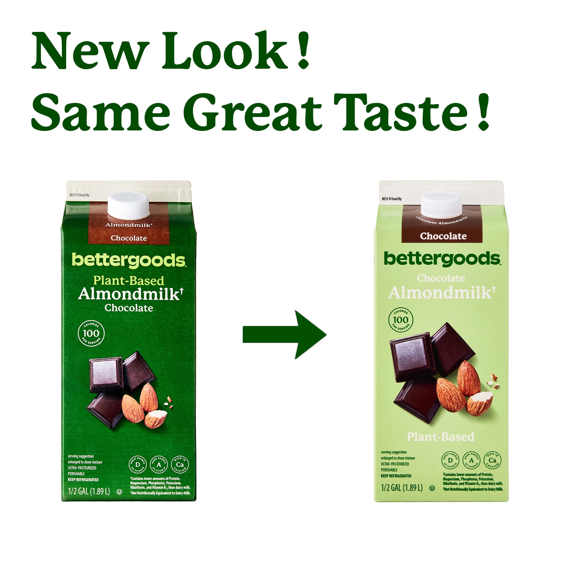 bettergoods Plant-Based Chocolate Almond Milk, Half Gallon