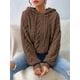 thumbnail image 4 of Suéter Holgado de Franela con Capucha para Mujer, Larga y Cálido para Invierno Marrón L, 4 of 8