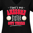 thumbnail image 4 of Inktastic That's My Awesome Sister Out There with Volleyballs Women's Plus Size V-Neck T-Shirt, 4 of 5