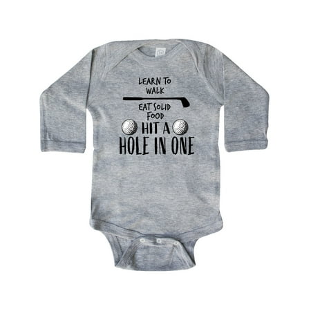 

Inktastic Golf To-Do List- future golfer Gift Baby Boy or Baby Girl Long Sleeve Bodysuit