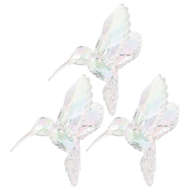 FELTECHELECTR 3 adornos acrílicos de colibrí, decoración transparente para pájaros.