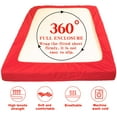 thumbnail image 5 of Microfiber Twin Fitted Sheet, Wrinkle, Fade, Stain Resistant Deep Pocket Bed Sheet, Red, 5 of 7