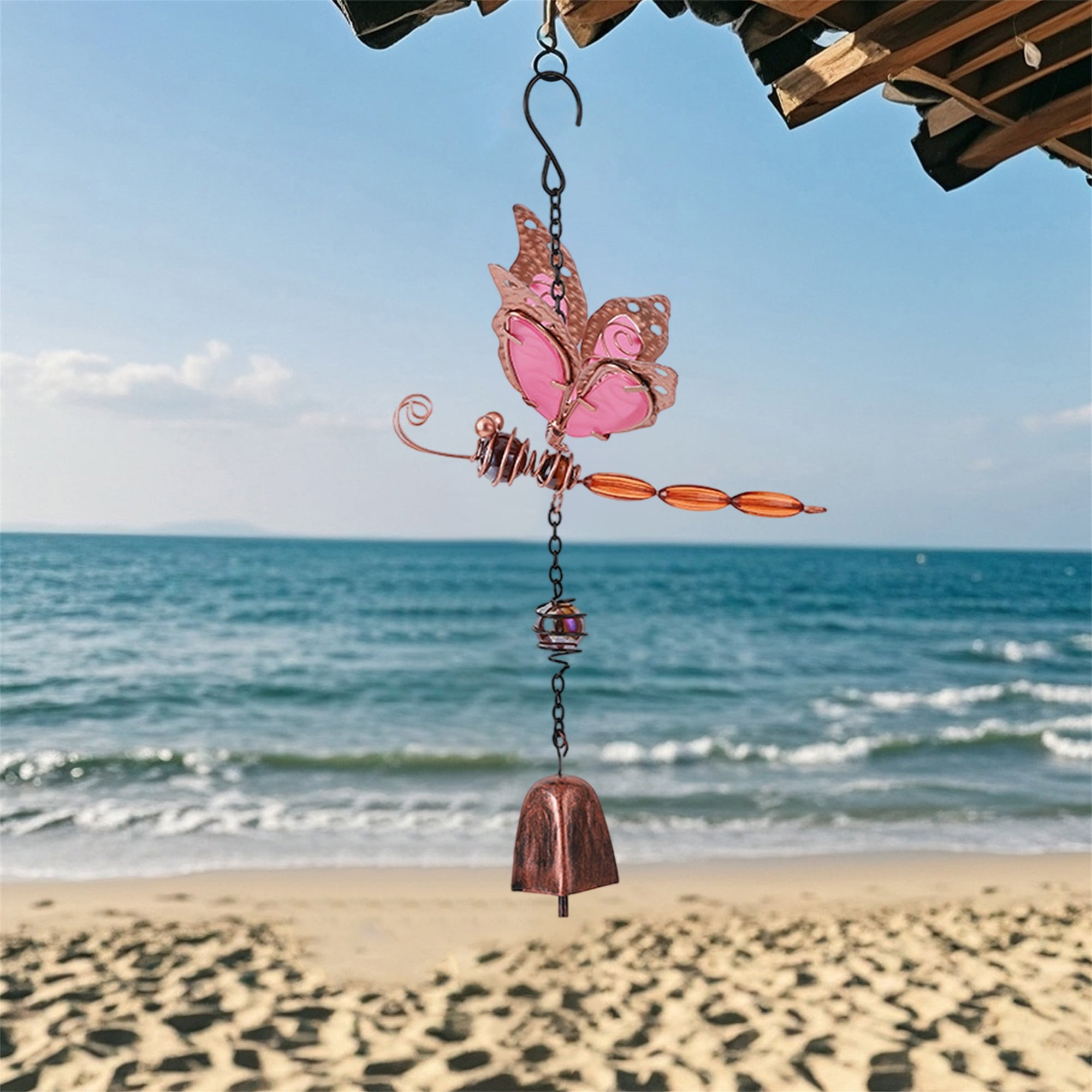 nvzhuang Solar Dragonfly Wind Chimes for Outside Creative Wind Spinners Hanging Decor for Home Garden Patio