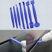 MELIVO 7PCS Car Wrap Vinyl Tools Kit 3D Carbon Fiber Decal Film Squeegee Felt Kit Blue