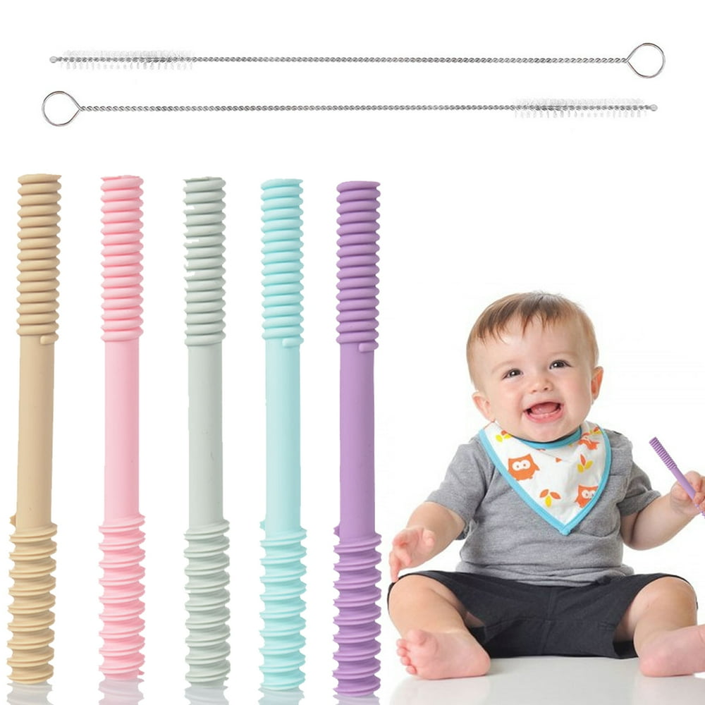 Doingart Silicone Hollow Baby Teething Tubes Toys for