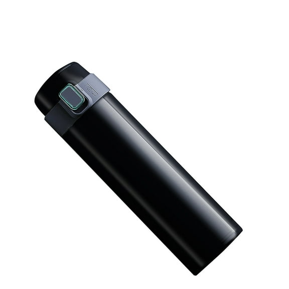 One-Touch Open Stainless Tumbler 16oz, Lockable Lid & 12hr Insulation for Commute & Camping Use