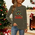 thumbnail image 3 of Christmas Tree Shirt Women Christmas Embroidered Trees Long Sleeve Shirts Gift Xmas Graphic Tee Tops, 3 of 7