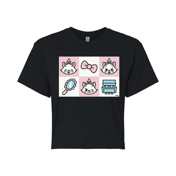Disney - The Aristocats - Marie Grid - Junior's Cropped Graphic T-Shirt