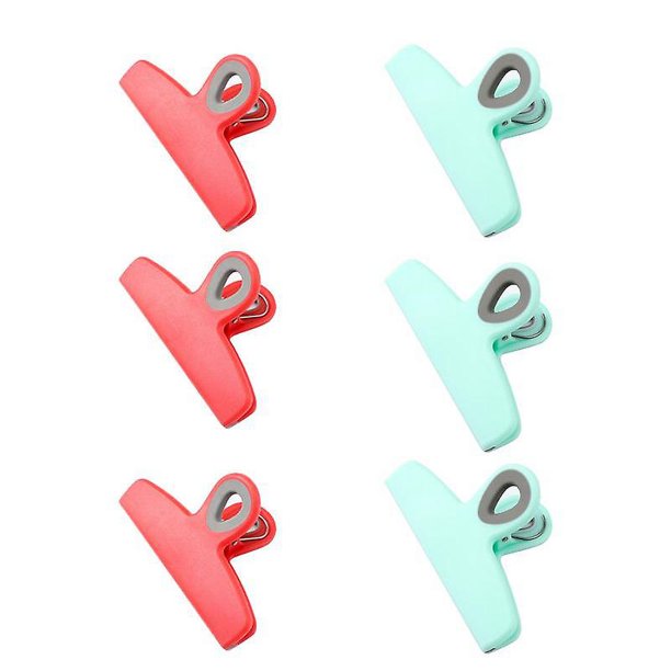 6 clips grandes para bolsas resistentes, clips para bolsas de chips de 5", clips grandes para alimentos para almacenamiento de alimentos con asas herméticas para bolsas de pan, bolsas de refrigerios y F (verde Rojo Verde Cocina, Decoración y Otros