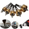 thumbnail image 1 of 5pcs 16-30mm High Speed Steel Drill Set Meche Cutter For Drilling Cylindrical Saw - Gold Hy, 1 of 5