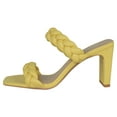 thumbnail image 2 of Soda Shoes Women Block High Heel Sandals Braided Band Square Toe FOUND-S Yellow 6, 2 of 3
