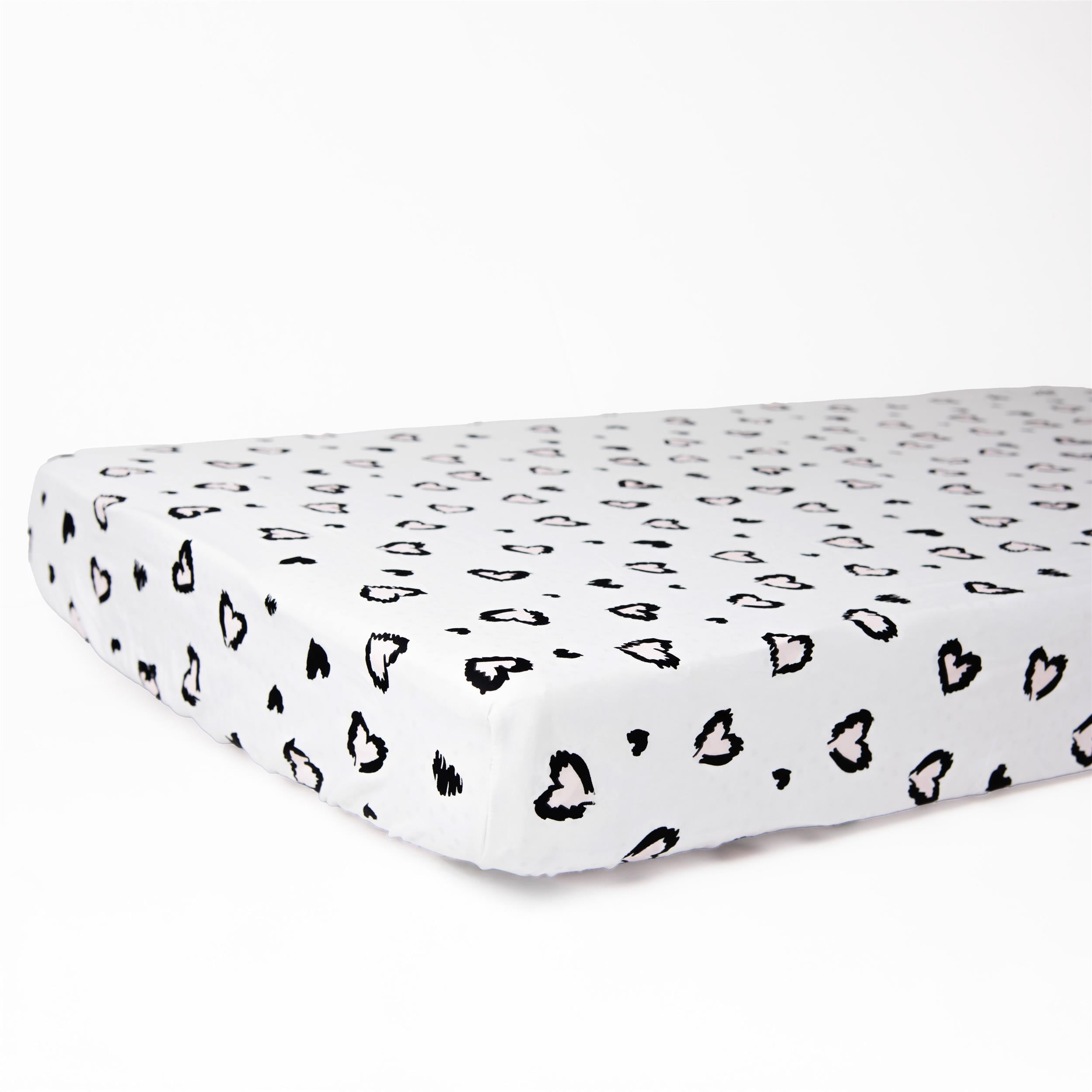 Rizzy Home 28" X 52" Pink Leopard Print Cotton Cribsheet