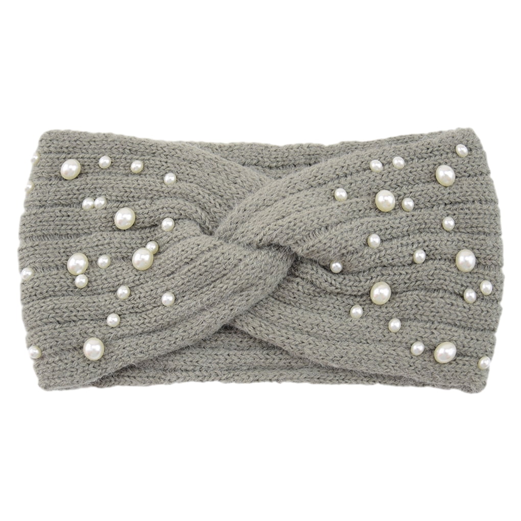 mmirethe Stay Cozy Women Knitted Pearls Headband Fashionable  display picture 2