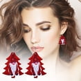 thumbnail image 1 of Pendientes para mujer, regalos para mujer, pendientes navideños de cuero, ligeros, con forma de árbol de Navidad, regalo de Navidad., 1 of 2