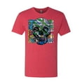 thumbnail image 2 of Wild Bobby, Colorful Abstract Skull Face Streetwear Mens Premium Tri Blend T-Shirt, Vintage Red, Small, 2 of 3