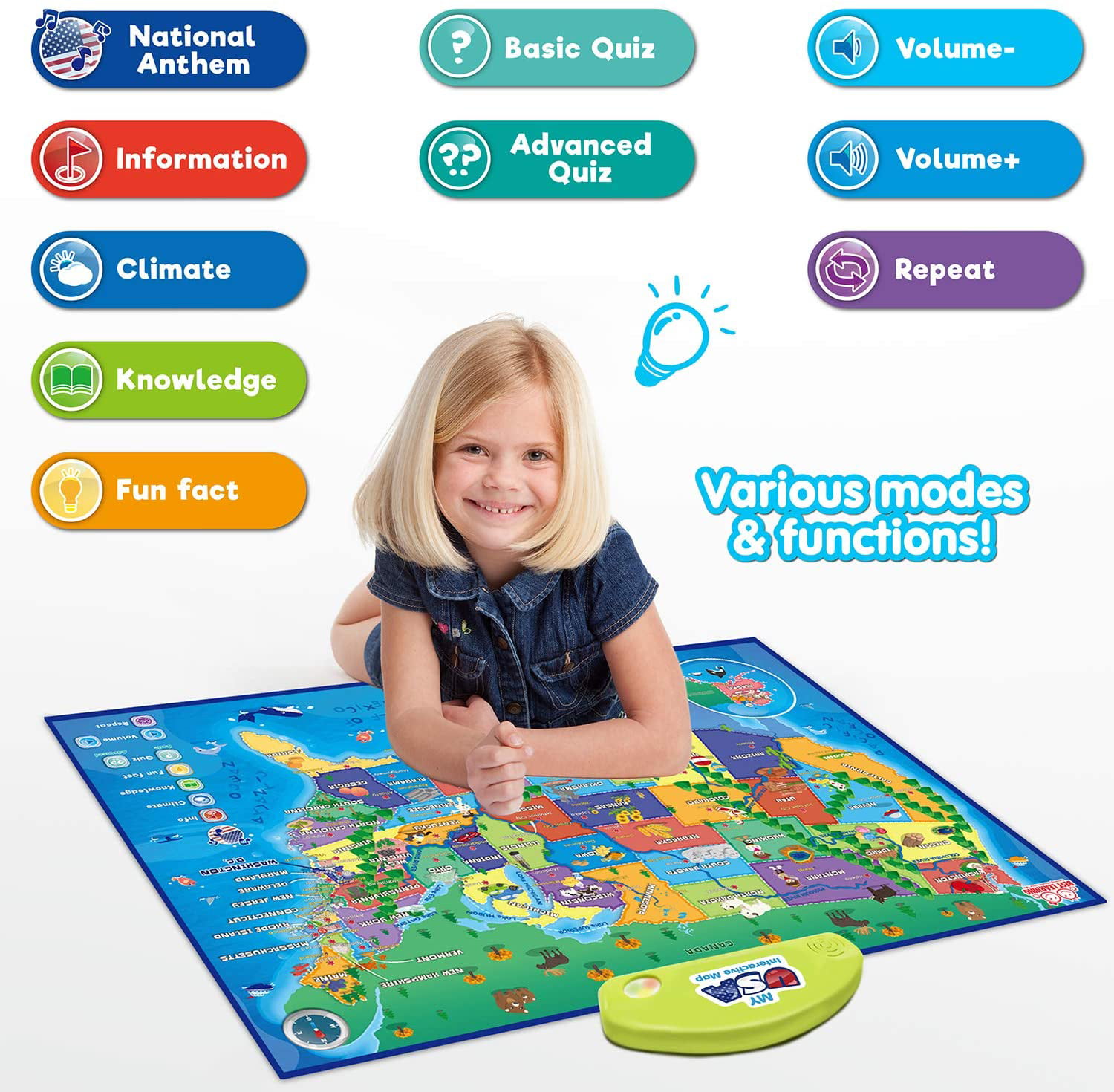 KIDS UNITED STATES WALL MAP - THE TOY STORE
