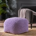 thumbnail image 2 of GDF Studio Statham Modern Microfiber Chenille Square Pouf, Lavender, 2 of 9