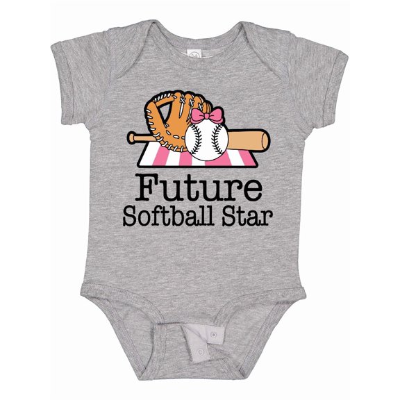Inktastic Future Softball Star Sports Glove Girls Girls Baby Bodysuit