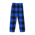 thumbnail image 5 of Balery Buffalo Plaid Blue Black print Men's Pajama Pants,Ultra Lightweight Pjs,Lounge Pant-Small, 5 of 9