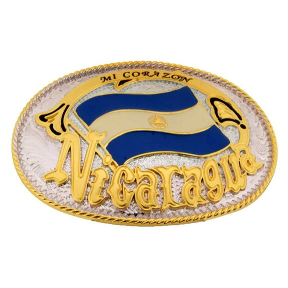 Latin Country Nicaragua Latino Flag Belt Buckle New Style Metal Fashion Western Texas Rodeo