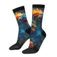 thumbnail image 1 of Lukts Neon Seahorse Underwater Realm Pattern Womens Crew Soft Moisture-wicking Socks,Moisture Control Crew Socks,Mid Calf Socks, 1 of 6