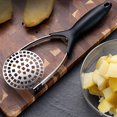 thumbnail image 5 of Stainless Steel Potato Masher, Hand Potato Smasher with Non-slip Handle for Baby Food Fruit Vegetable, 5 of 8