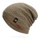 thumbnail image 3 of Gorro holgado Umfun para hombre, gorro de invierno para hombre, gorro moderno, forrado, de punto, suave, cálido, grueso, tipo calcetín, gorro para exteriores, marrón, talla única, 3 of 5