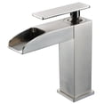 thumbnail image 1 of Robinet de Salle de Bain à Cascade Simple Trou - Nickel Brossé, 1 of 1