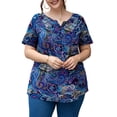 thumbnail image 2 of a.Jesdani Women's Plus Size Tunic Tops Short Sleeve V Neck Casual Blouses M-4X, 2 of 10