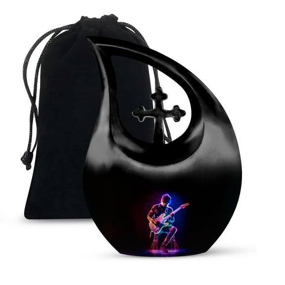 JAGSHASHI Music Urn Human Ash Adult Female - Cremation Urns For Ashes - Human Cremation Urns Adult - Funeral Adult Urn - 10 Inch With Velvet Bag - Cremation Urns For Human Ashes - Unique Urns