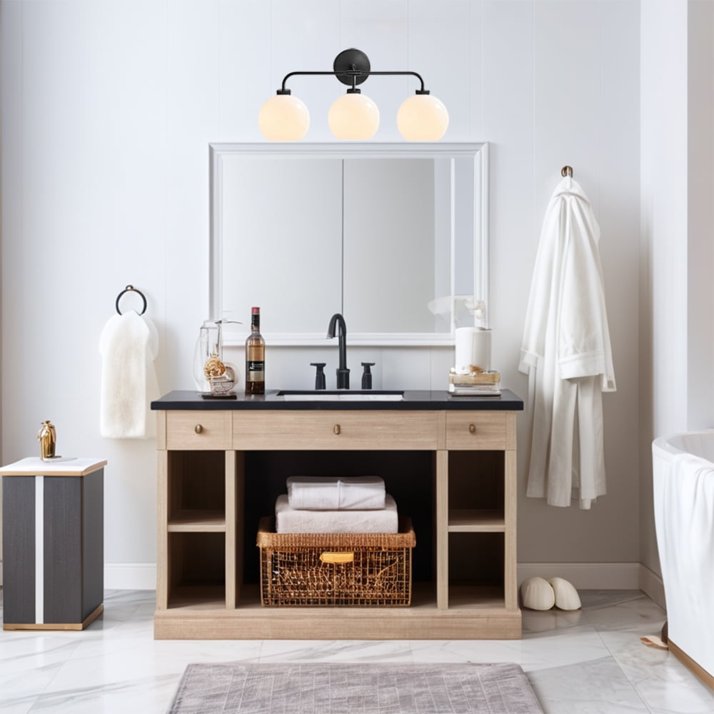 Bathroom Sconce, Triple Mouth-blown Glass Globe Sconce, Vanity Mirror Lamp , Bath Lighting Fixtures