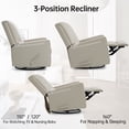 thumbnail image 4 of MERITLIFE 360 Rocking Swivel Recliner Chair,Upholstered Fabric Manual Reclining Recliner, Extra Large Footrest for Reading,Nursery Glider Chair(Beige), 4 of 10