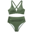 thumbnail image 4 of Gibobby Trajes de Baño para Mujer Bikini de cintura alta para mujer, bañadores sexys de dos piezas con realce, traje de baño Vintage, conjunto de Bikini (AG,CH), 4 of 5