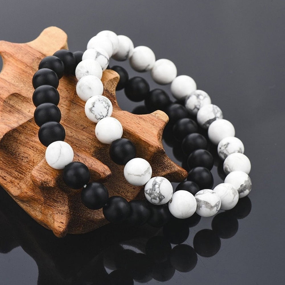 Ethnic Matte Beads Bracelet And Silver Plated Finger Ring For Boys And Men  (Pack Of 2)