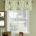 thumbnail image 3 of 2 Pack Valances for Window, Happy Easter Short Curtains for Kitchen Bedroom Living Room, Grass Green Spring Bunny Eucalyptus Leaves Rod Pocket Small Window Treatment Valance Drapes 42 x 12 Inch, 3 of 8