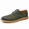 thumbnail image 3 of Black Suede Wingtip Brogue Casual Oxford Shoes with Beige Rubber Sole for Men, 3 of 5