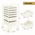 thumbnail image 3 of Costway 6 Drawer Rolling Storage Cart Scrapbook Paper Office Organizer Macaron White, 3 of 10