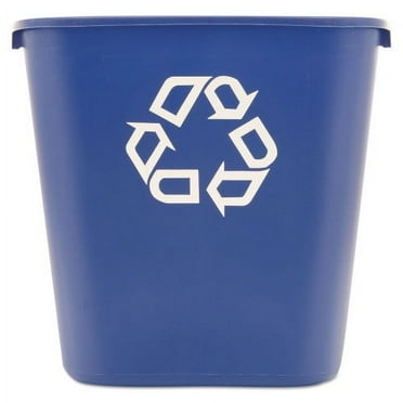 Rubbermaid Commercial Deskside Recycling Container, Medium, 28.13 qt, Plastic, Blue, Each